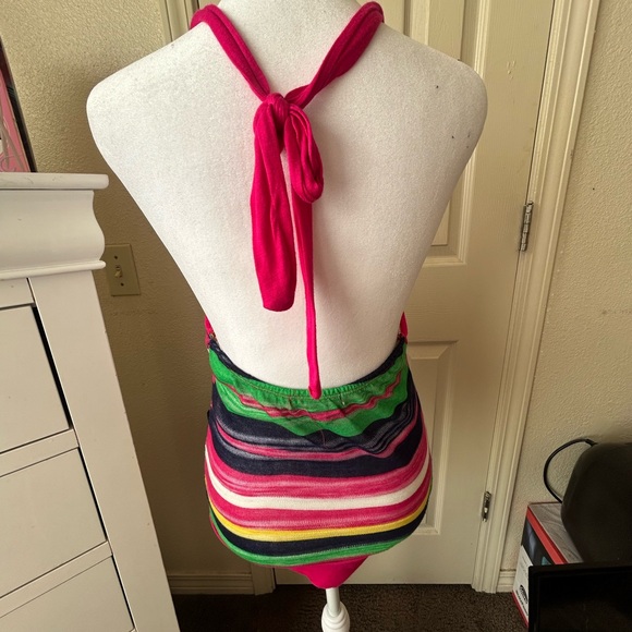 Colorful Striped Halter Top - Picture 2 of 2